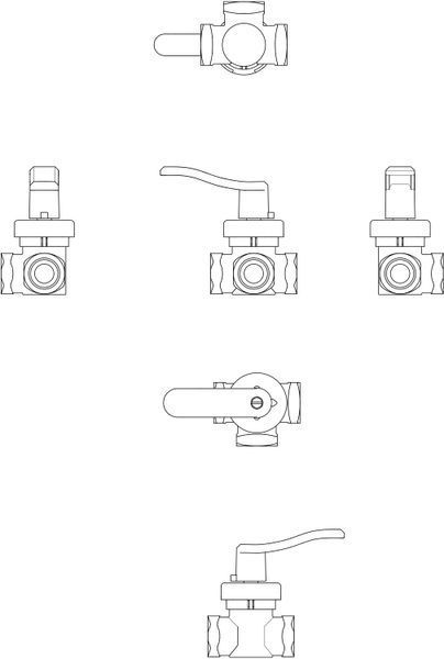 Vană rotativă de control cu 3 căi Danfoss,HRB 3 PN10 15/2.5,Rp1/2,DN 15 065Z0403 foto