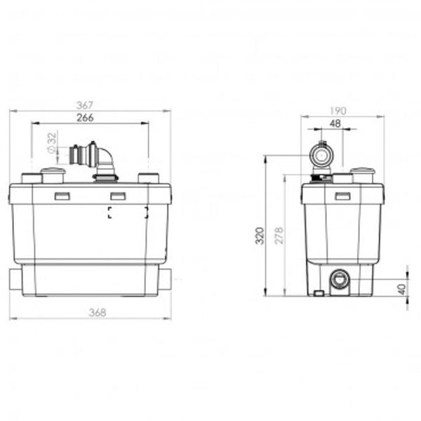 Насос SFA SANISPEED 375х185х275 для душа, ванны, умывальника,биде, стиральной и посудомоечной машины SSPSTD фото