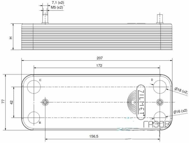 Теплообменник пластинчатый Jynkers Ceraclass, Euroline, Bosch Gaz 3000 W  17B2071432 фото