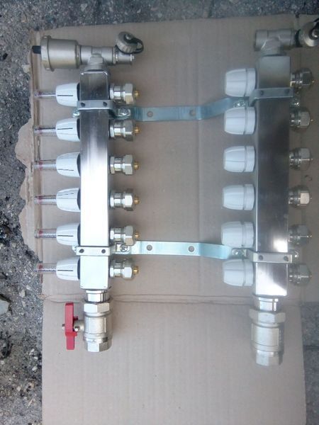 Colector podea calda Emmeti 6+6 cu debitmetri 5795525 foto