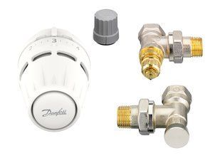 Комплект с датчиком Danfoss Regus&reg; , клапаном RA-FN и запорным кожухом RLV-S. Радиаторные клапаны с патрубком с уплотнительным кольцом. RA-FN, RLV-S, DN 15, Угловой 015G5301 фото