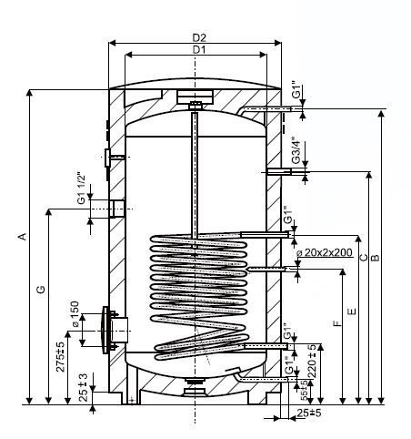 Boiler indirect cu serpentina Drazice OKC 300 NTR BP 121070101 foto