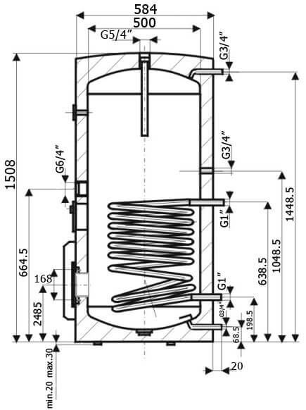 Boiler de incalzire indirecta cu serpentina Drazice OKC 250 NTR, OKC 250 NTR foto