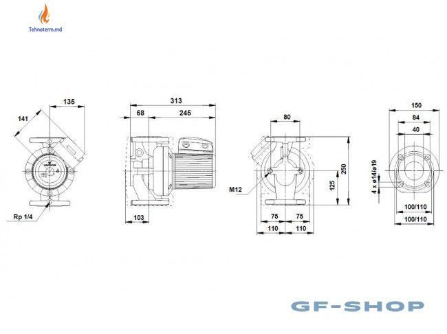 Pompe de circulaţie Grundfos UPS 65-180/2 F-340,380  96402316 foto