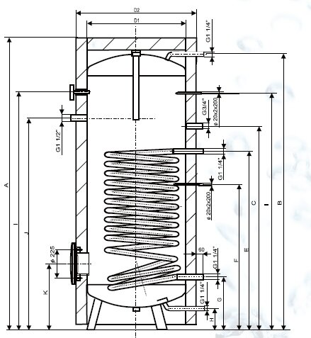 Schita boiler indirect Drazice